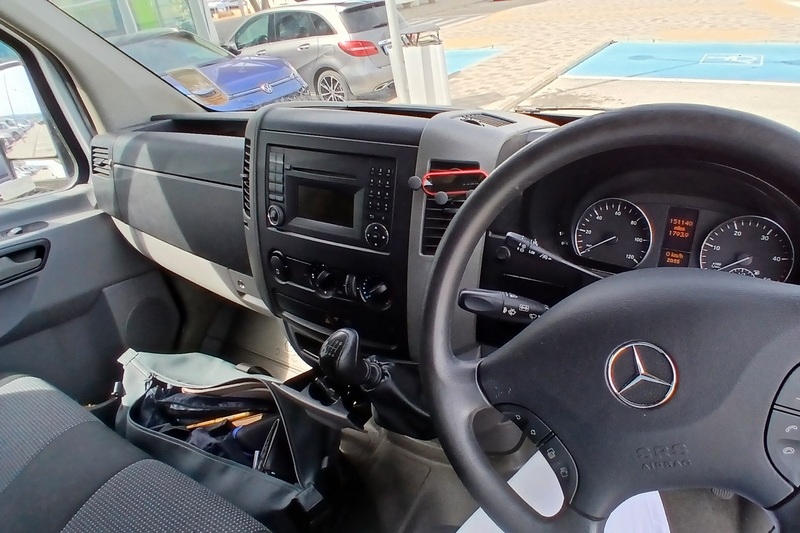Right-hand-drive Mercedes van interior on a UK-registered delivery